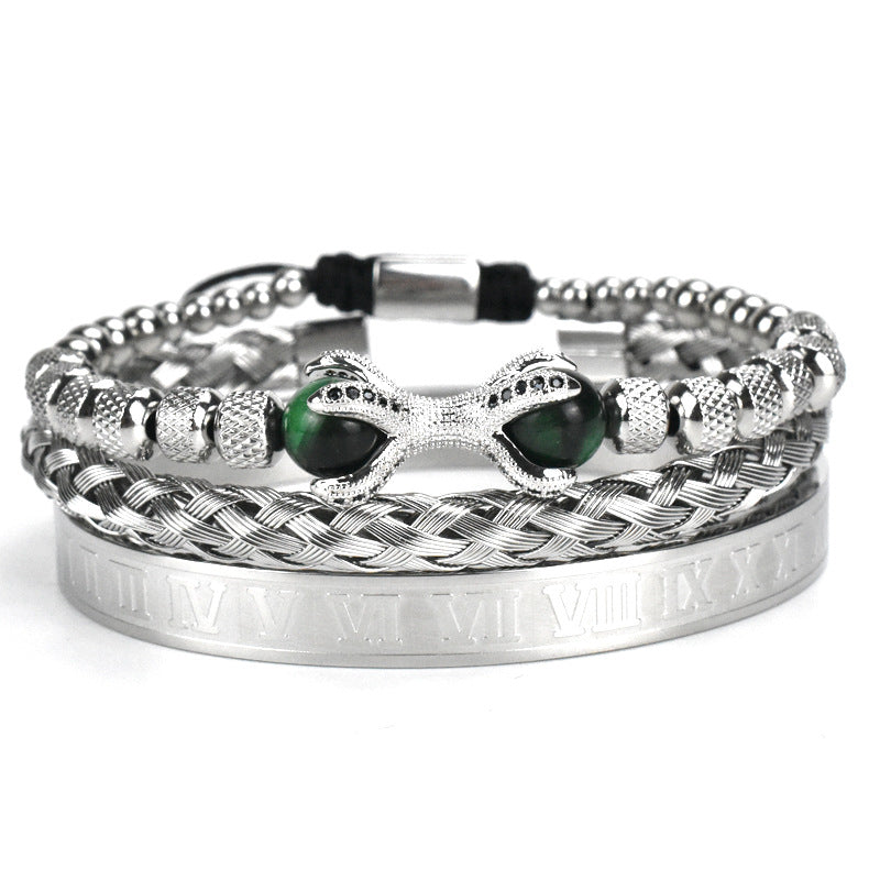 Roman Letter Bracelet Set - Three Pieces