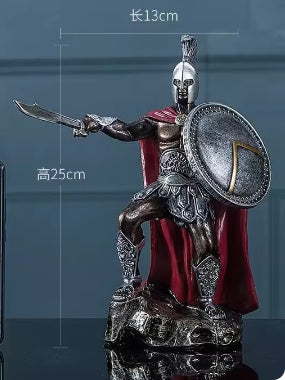 European Vintage Roman Spartan Armor Model Decor Figurine