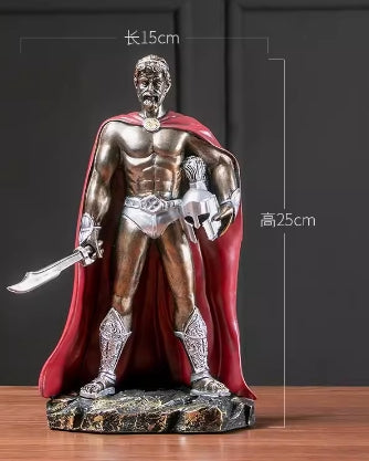 European Vintage Roman Spartan Armor Model Decor Figurine