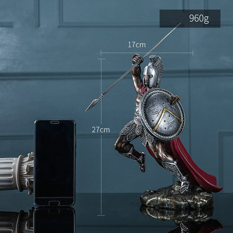 European Vintage Roman Spartan Armor Model Decor Figurine