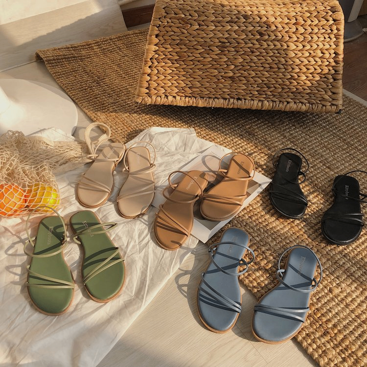 Ins Flat Double Roman Sandals