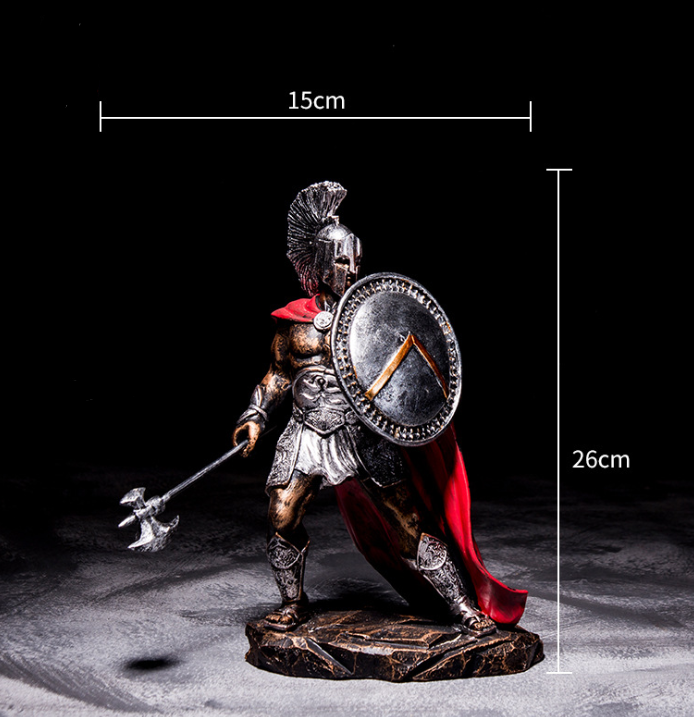 European Vintage Roman Spartan Armor Model Decor Figurine